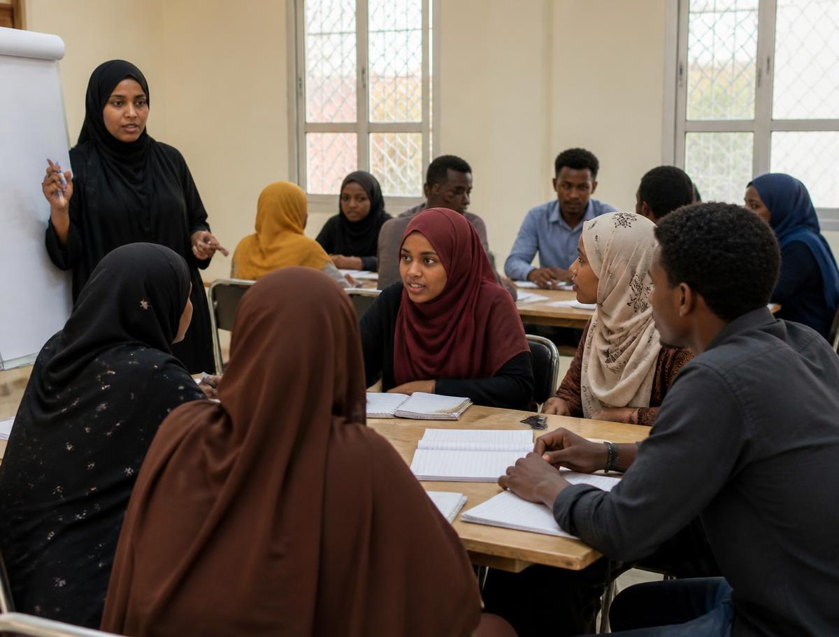 Participants taking part in a civic governance workshop